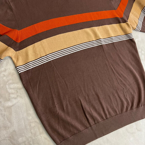 Zyia Active Sweater Womens Medium Brown Bark Stripe Fortrose Pullover Casual - Picture 4 of 10